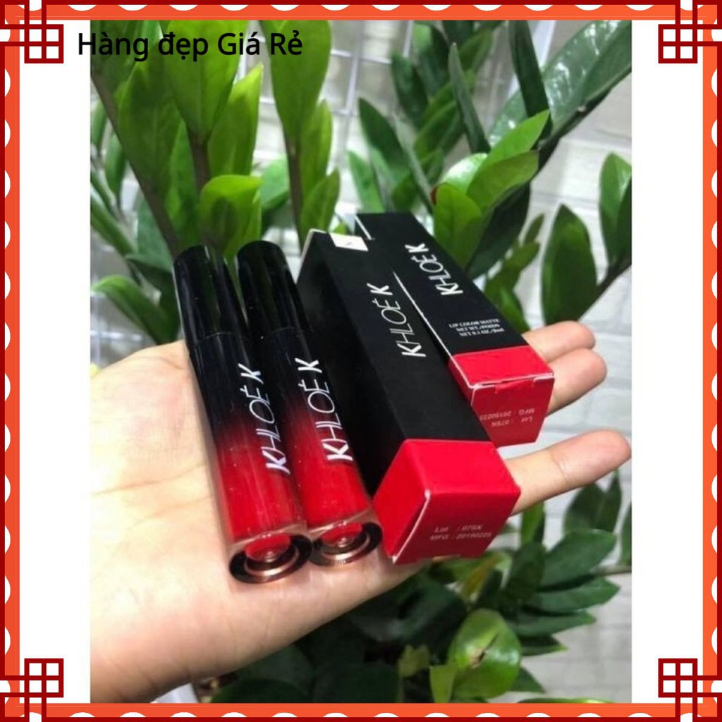 Combo 2 Son Dưỡng dạng kem Cao Cấp Khloe K Màu Đỏ Cam ST.Shop.11