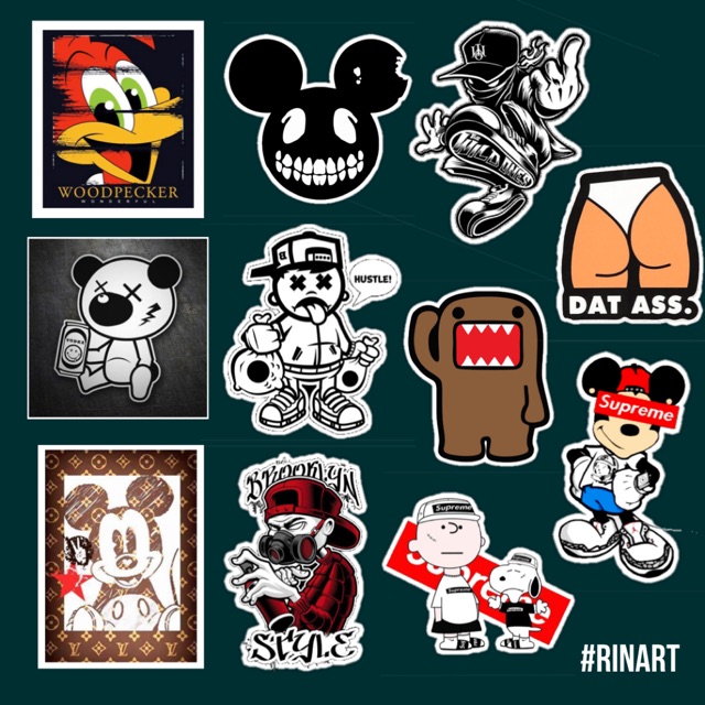 Bộ 50 Sticker dán cao cấp STICKER CÁ TÍNH DÁN TRANG TRÍ ĐIỆN THOẠI LAPTOP VALI MŨ BẢO HIỂM XE MÁY TỦ KỆ,...