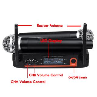 Bộ 2 micro cầm tay UHF 220V cao cấp