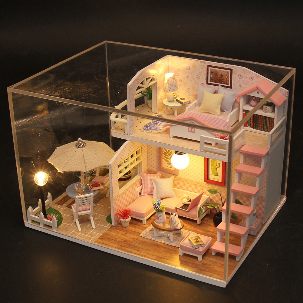 Ngôi nhà gỗ 3D dùng làm quà sinh nhật cho nhà búp bê