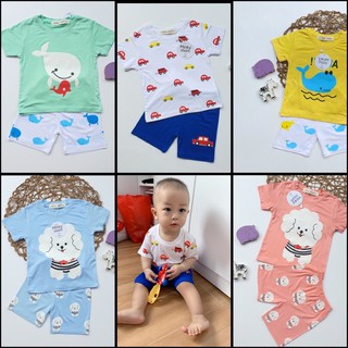 Bộ tay ngắn quần đùi minkymom thun lạnh siêu mát
