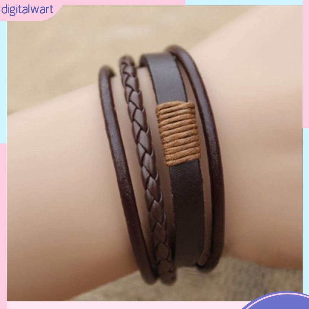 Vòng tay giả da thời trang theo phong cách vintage cho nam/nữ