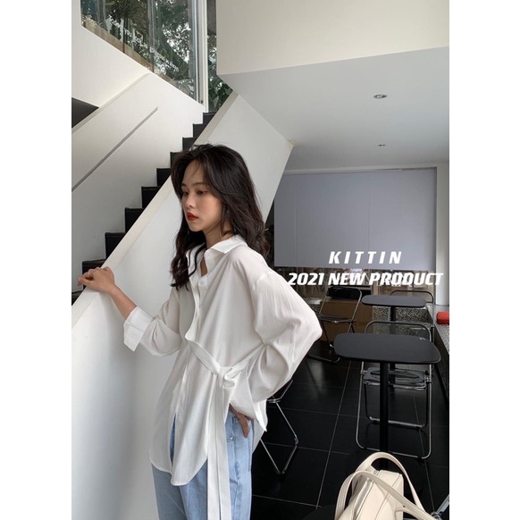 Sơ mi nơ vạt oversize