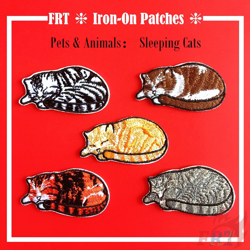 ☸ Pets &amp; Animals：Sleeping Cats Iron-on Patch ☸ 1Pc Diy Sew on Iron on Badges Patches