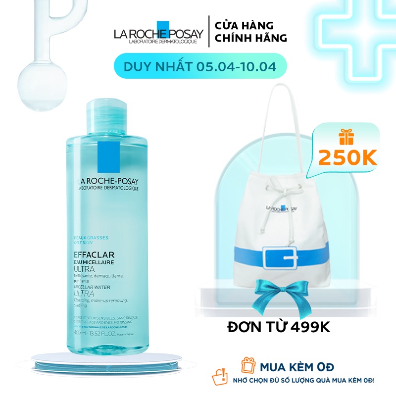 Nước làm sạch sâu và tẩy trang dành cho da dầu nhạy cảm La Roche-Posay Effaclar Micellar Water 400ml