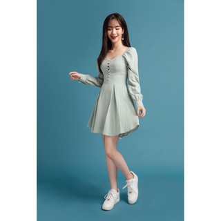 Đầm xòe dài tay cổ tim - 92Wear