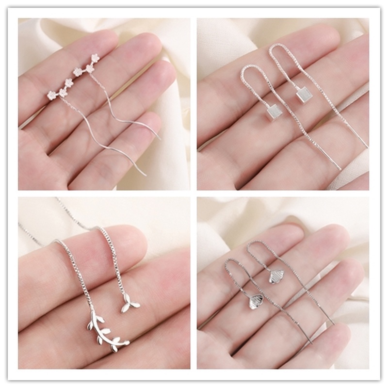 Bông Tai Mạ Bạc 925 Thời Trang Hàn Quốc Xinh Xắn Cho Nữ