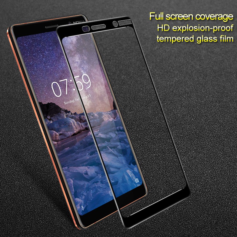 Kính cường lực 5D 9D Nokia 7 plus (đen) full keo siêu cứng