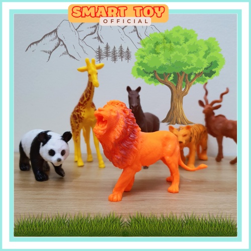 Đồ chơi mô hình con vật bằng nhựa an toàn cho bé, set mô hình 6, 8 con thú cho bé vui chơi, khám phá