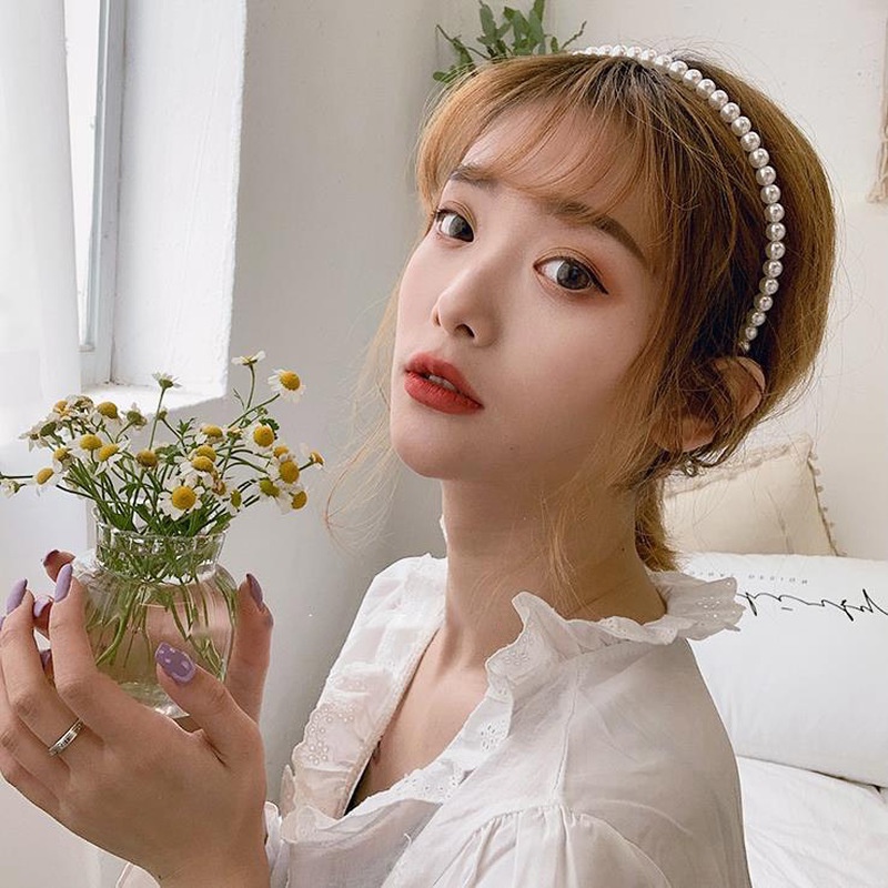 Băng Đô Cài Tóc Đính Ngọc Trai Thời Trang Hàn Quốc Cho Nữ