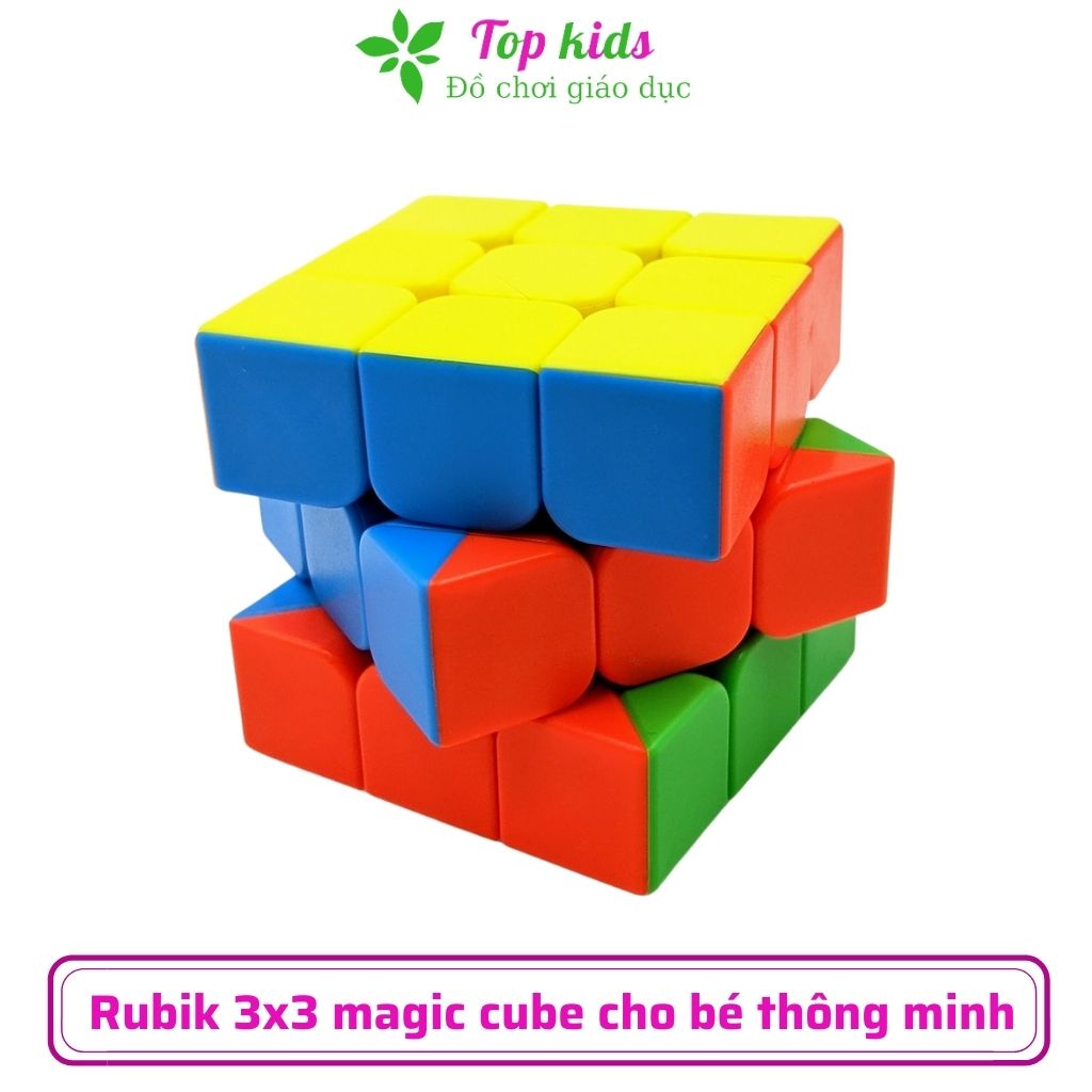 Rubic 3x3 Giá Rẻ Magic Cube Rubik 3 tầng Stickerless không viền chính hãng xếp hình rubik 3x3  - Topkids