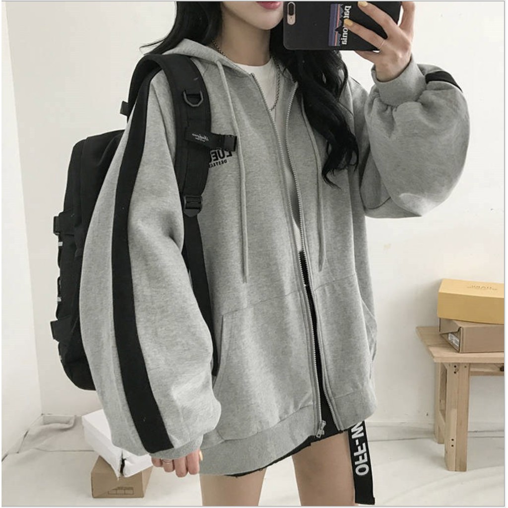 Áo Khoác Nỉ Black Stripe Unisex 🌸 Hoodie xám kẻ sọc đen thể thao form rộng bigsize nam nữ Ulzzang HOT 🌸