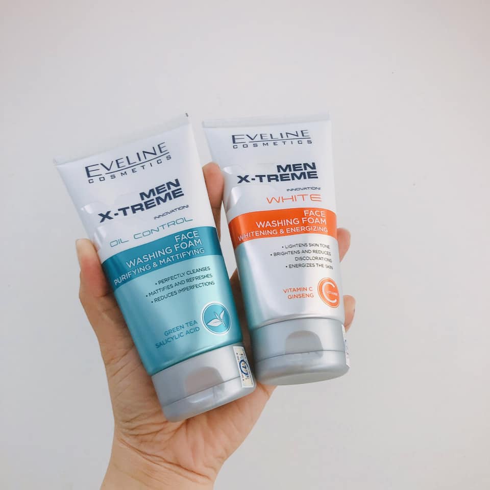 Sữa rửa mặt nam Eveline Men X-treme sạch sâu, kiềm dầu 150ML