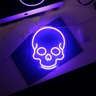 Đèn Trang Trí Led Neon Sign Hình Đầu Lâu