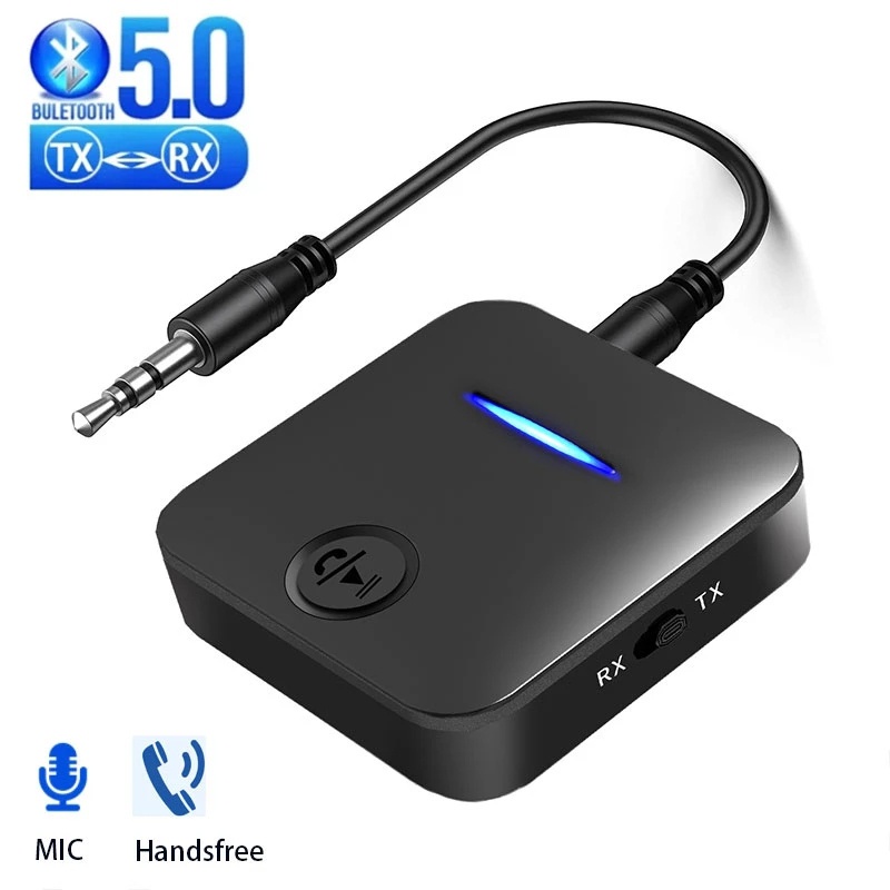 Bộ phát Bluetooth 5.0 Bộ thu 3.5mm Jack AUX USB Dongle Âm nhạc Bộ điều hợp âm thanh không dây cho bộ xe hơi Loa PC Tai nghe TV