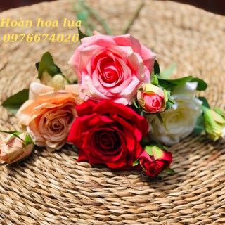 HOA GIẢ_ Cành hoa hồng khô trang trí cực xinh nhập khẩu hàng cao cấp giống thật