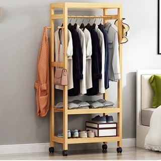 Tủ/Giàn treo quần áo gỗ có bánh 60cm - Tủ quần áo