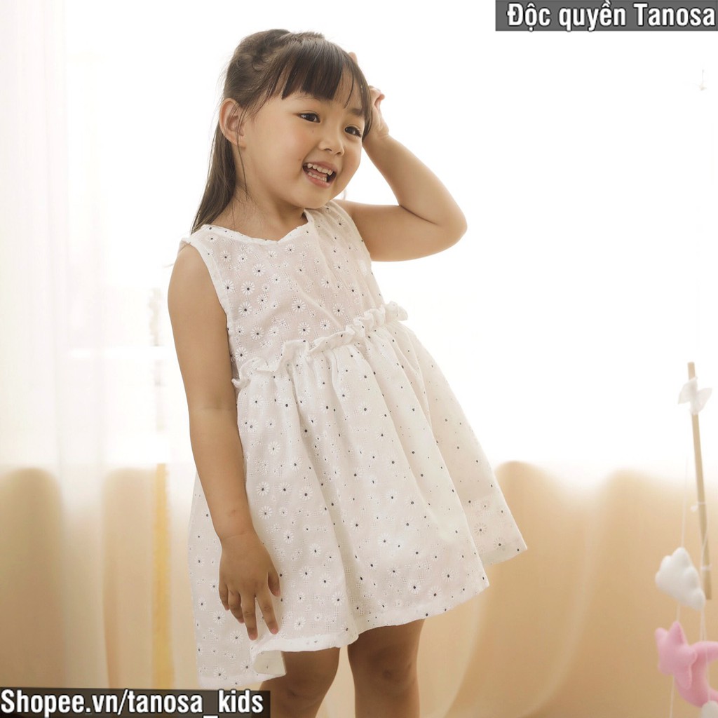 Váy đũi sát nách cho bé gái, váy hè mát xinh cho bé  Size 10-22kg Tanosa Kids