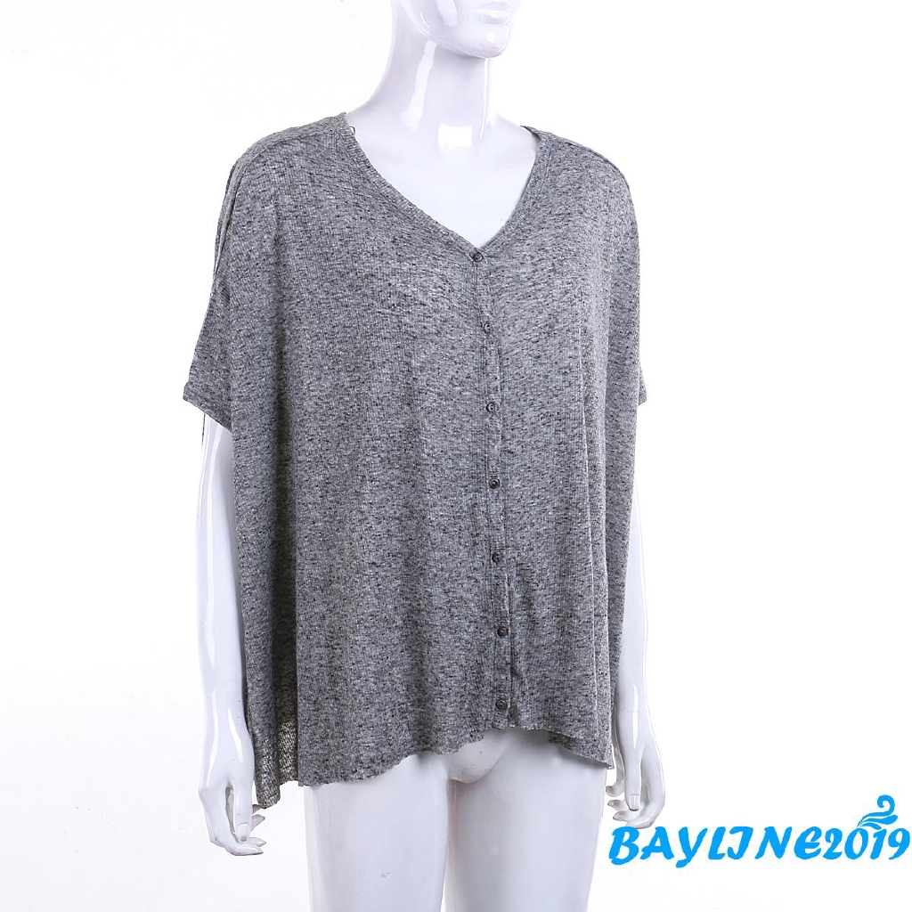 Áo Kiểu Cổ Chữ V Thiết Kế Màu Trơn Thanh Lịch