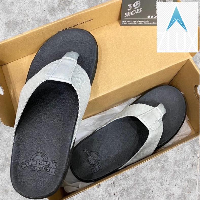 Dép kẹp nam mana, dép xỏ ngón ⚡️FREESHIP⚡️Dr.Martens Cao Cấp, Siêu Êm, Siêu Bền FULLBOX (Quai Xám) 🙅💪