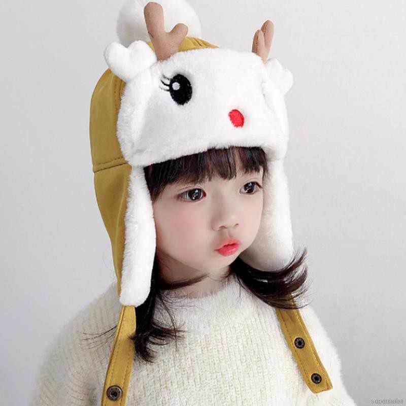Mũ giữ ấm tai hình tuần lộc đáng yêu dành cho bé