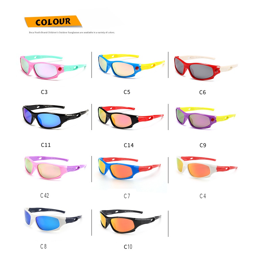 Kính mát KATELUO phân cực chống tia UV400 D816 bằng silicone dành cho bé trai và bé gái