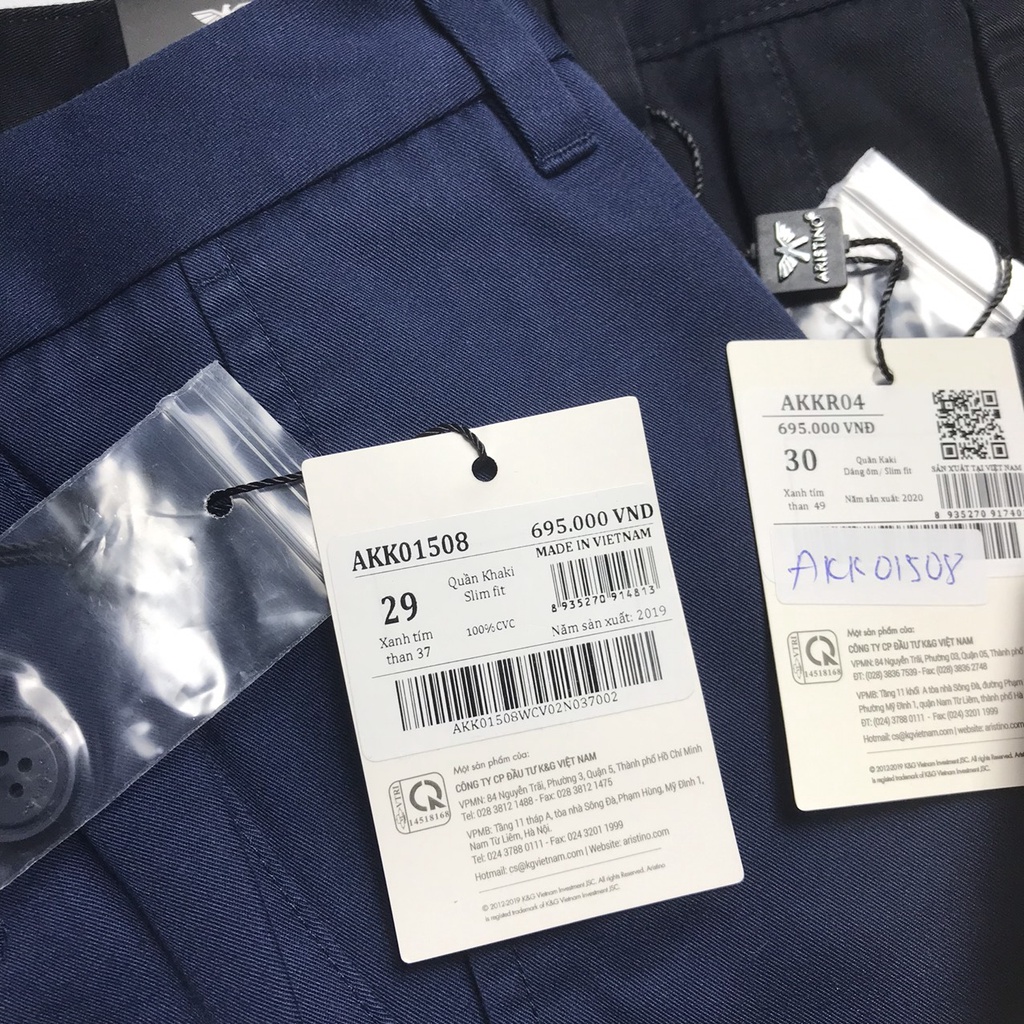 Quần kaki nam Aristino  chất cotton cao cấp from ôm AKK00508 - AKK01508