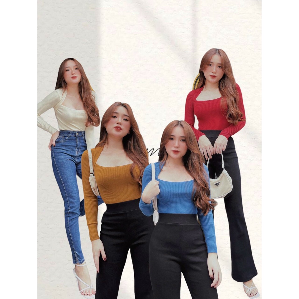 Áo  kiểu thun lụa rách dấu quần CC2506