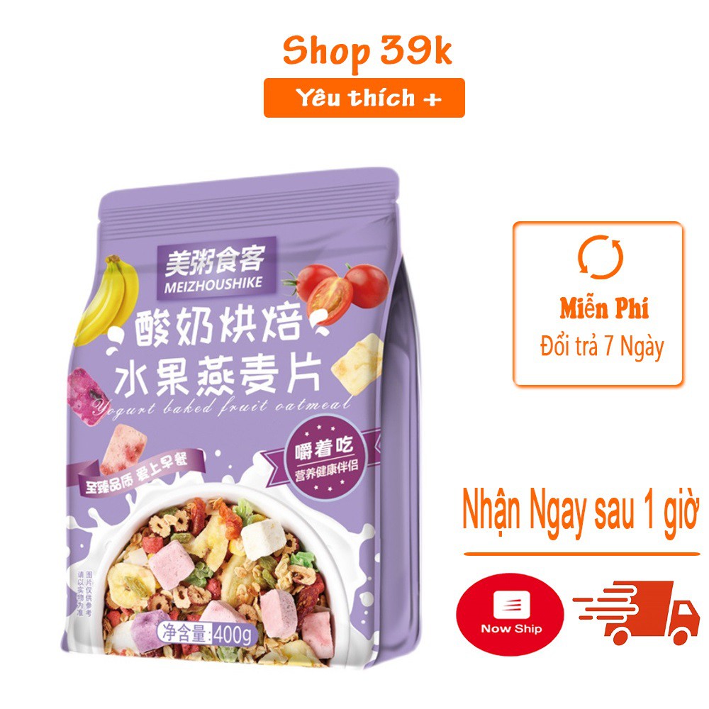 [Mã 267FMCGSALE giảm 8% đơn 500K] Ngũ Cốc Ăn Kiêng Sữa Chua Mix Hoa Quả Sấy Thơm Ngon, Tiện Dụng gói 400G