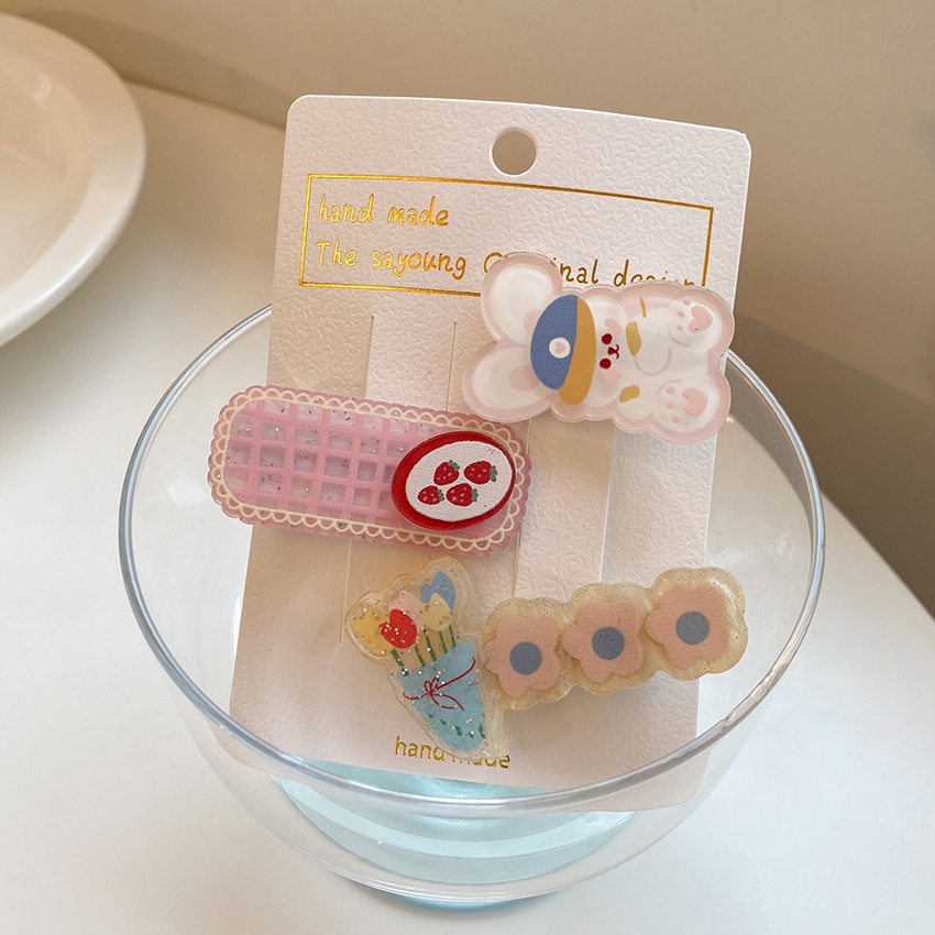 3 Kẹp tóc acrylic xinh xắn đáng yêu cho bé gái