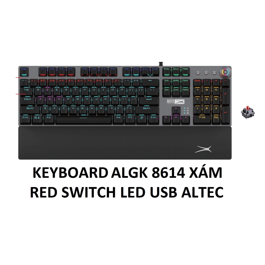 BÀN PHÍM ALTEC ALGK 8614GR USB BẠC LED (RED SWITCH) , ALTEC 8614 USB BẠC LED (BLUE SWITCH)