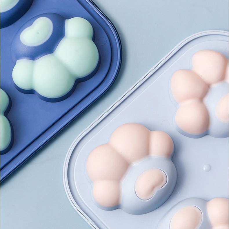 Khuôn Silicon Có Nắp Đậy Làm Thạch, Pudding, Kem, Đá Hình Bàn Chân