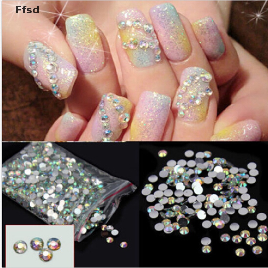 Set 1000 Hạt Pha Lê Tròn 4mm Tự Trang Trí Móng Tay