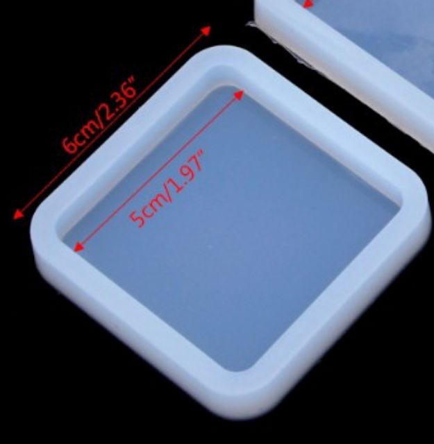 Khuôn silicon hình trái tim, oval, chữ nhật, vuông, đa giác, tròn sáng tạo Resin