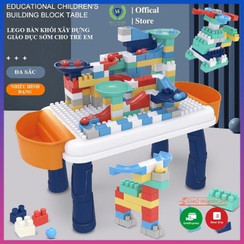 Bàn Lego cho bé, bộ đồ chơi lắp ghép lego đa năng 142 chi tiết giúp bé phát triển tư duy vượt trội