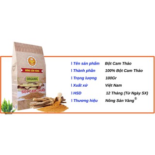 Bột Nông Sản Vàng Cam Thảo 100g