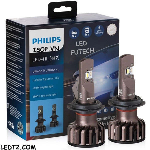 [Mã LIFEAU5SALE giảm 20k đơn 50k] [LEDT2 ISOP] Đèn pha LED Philips Ultinon Pro9000 [Số lượng: 1 cái] [Bảo hành 3 năm]