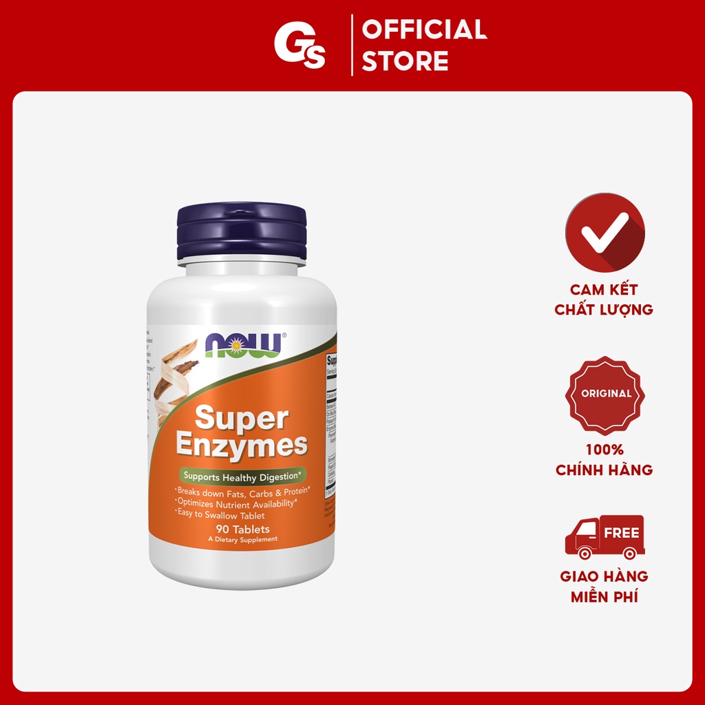 Thực Phẩm Bổ Sung Men Tiêu Hóa Now Super Enzym - Hỗ trợ tiêu hóa, hấp thụ tốt hơn