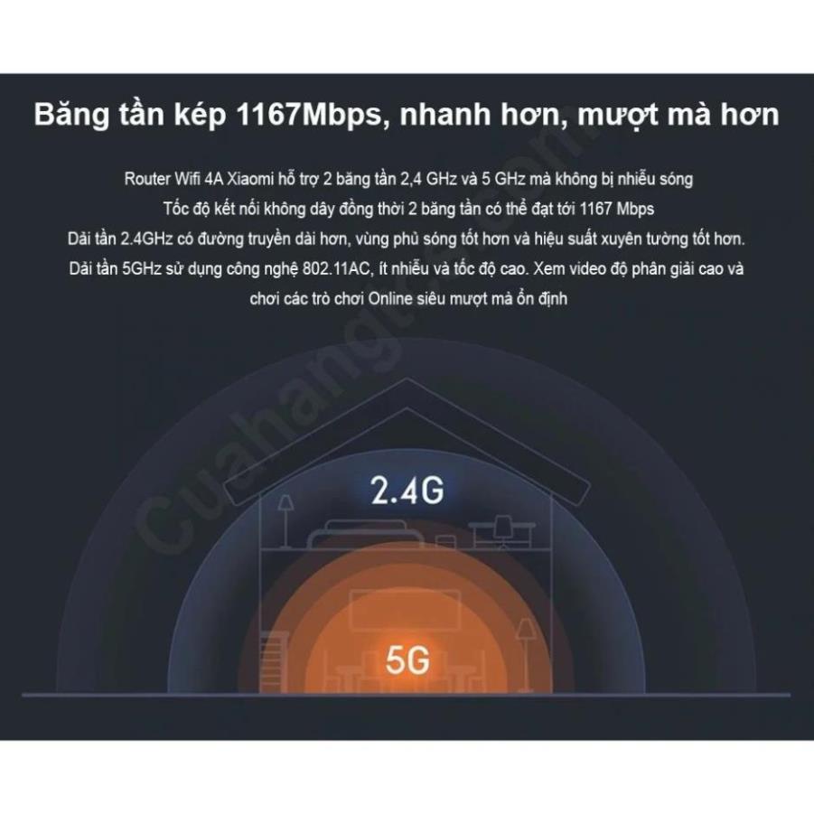 Bộ phát wifi Xiaomi 4A, wifi router 4A Xiaomi, băng tần kép hàng likenew