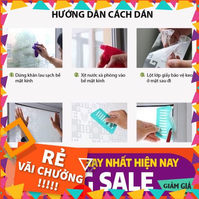 [BÁN CHẠY]  [ HÀNG MỚI ] 5m GIẤY DÁN KÍNH KHỔ 45cm HOA VĂN ĐỦ MÀU, BÓC DÁN LUÔN.