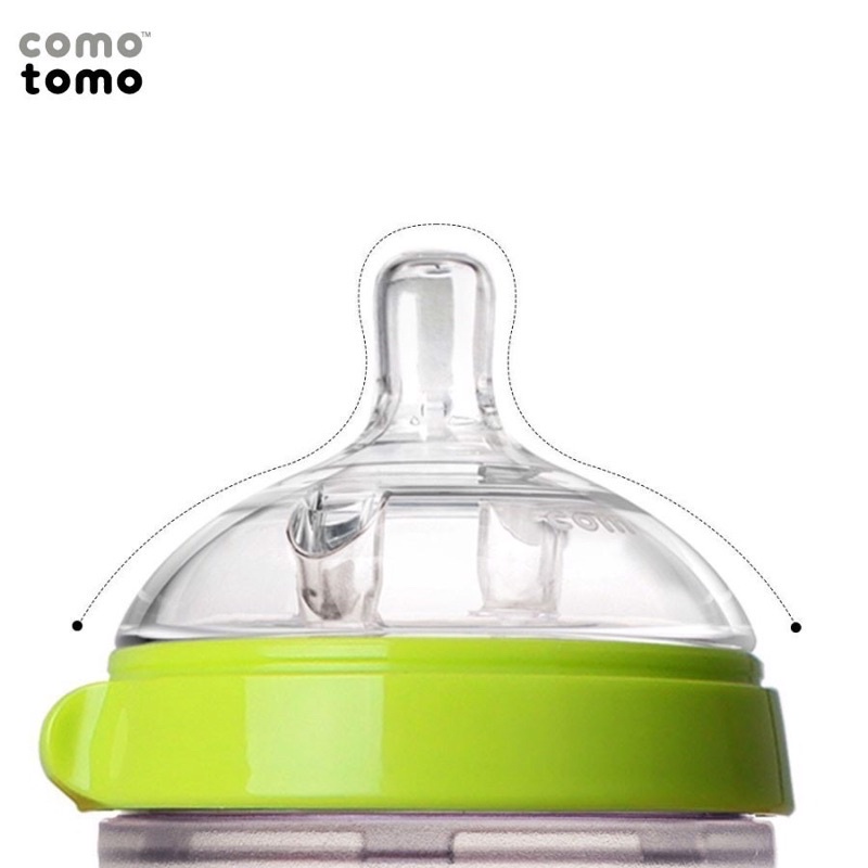 Bình Sữa Comotomo 150ml/250ml Núm Silicon Siêu Mềm Cho Bé Từ Sơ Sinh Đến 12 Tháng Tuổi
