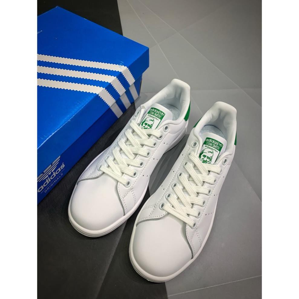 10.10 【Bắn thật】Adidas STAN SMITH M20324 xanh tất cả da trắng kết cấu cổ điển uy tín 2020 . . . : ⚡ new Ll !