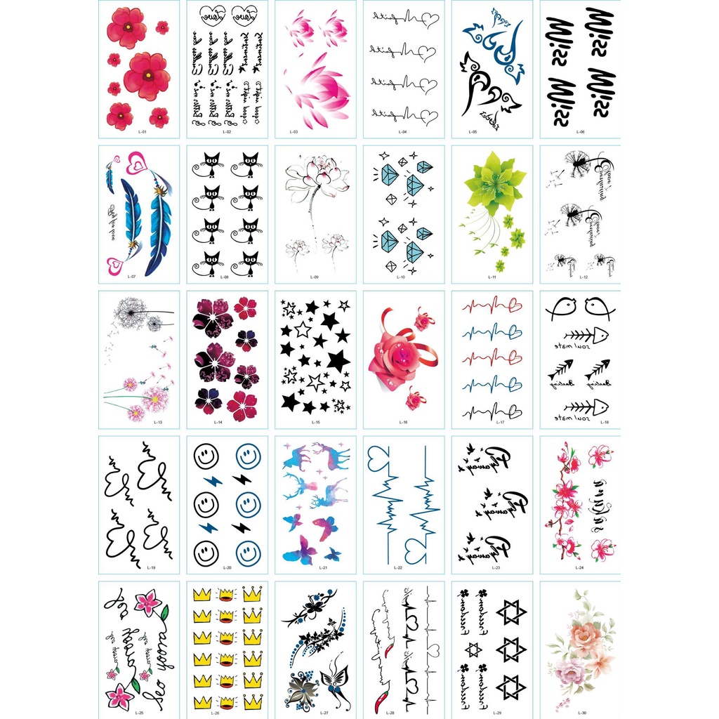 Hình Xăm Dán Tạm Thời Chống Nước Hình Thực Vật Tươi Mới