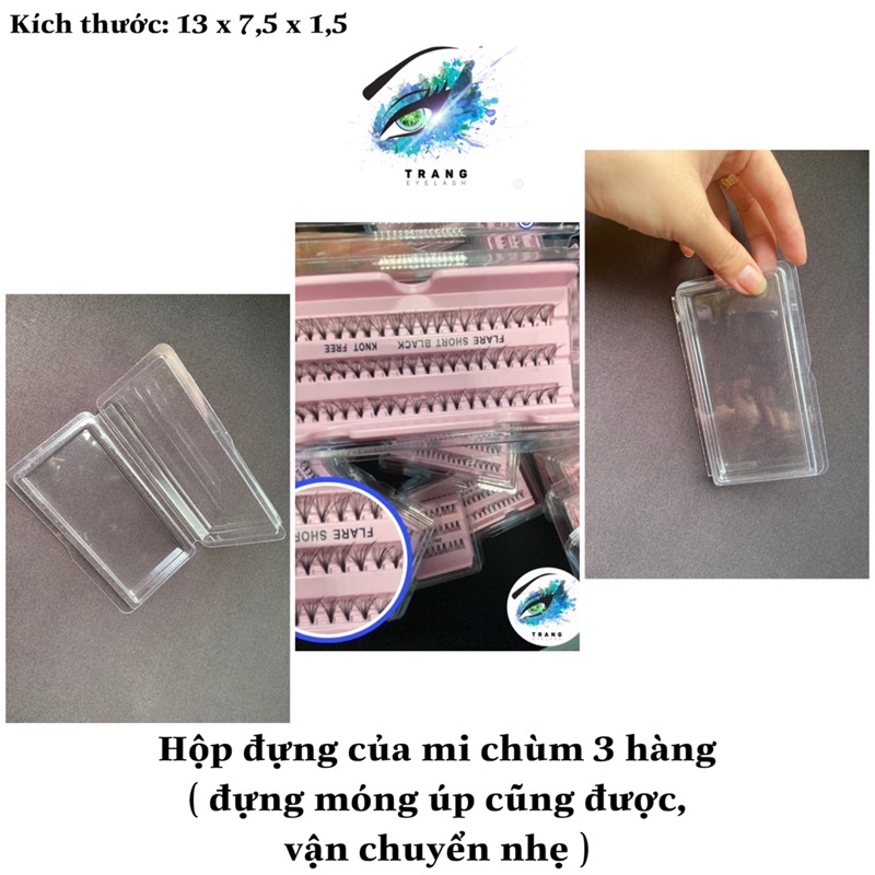 Hộp đựng của mi chùm 4 hàng và 3 hàng/có thể đựng móng úp Nail để vận chuyển nhẹ.