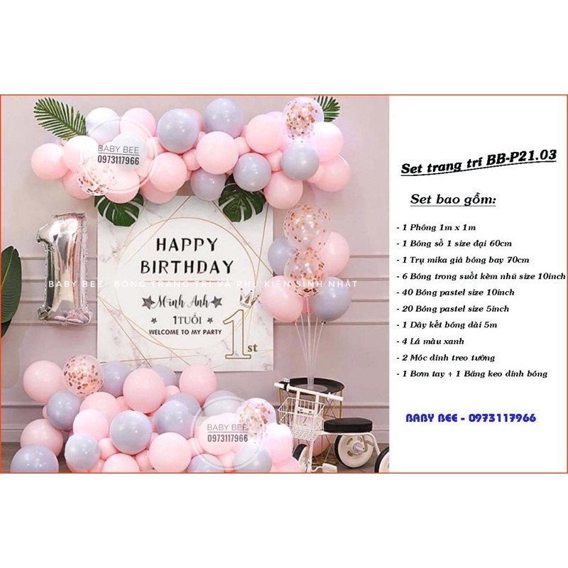 Set bóng trang trí sinh nhật BB-P21 01-04 kèm phông