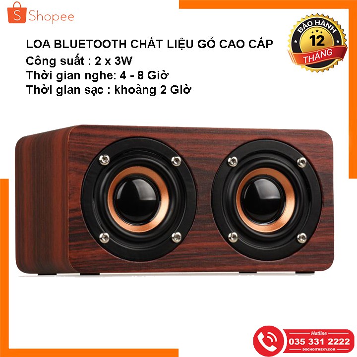 Loa nghe nhạc Bluetooth mini W5 cho điện thoại Loa di động cầm tay âm thanh new loa vi tính vỏ gỗ âm thanh nổi HIFI