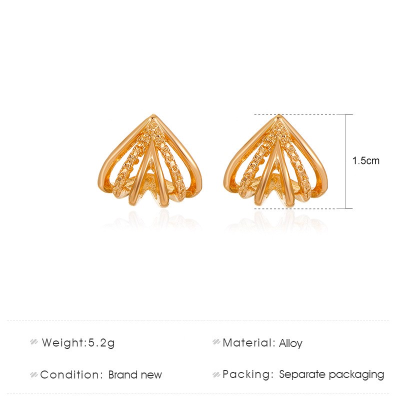 Khuyên Tai Hình Học Ba Chiều Mạ Vàng Đơn Giản Đính Kim Cương Đơn Giản Kiểu Hàn Quốc Cho Nữ