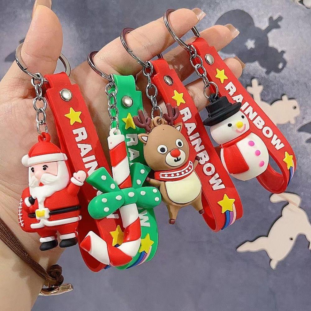 JARRED Móc Khóa Hình Búp Bê Ông Già Noel / Năm Mới Dùng Trang Trí Cây Thông Giáng Sinh