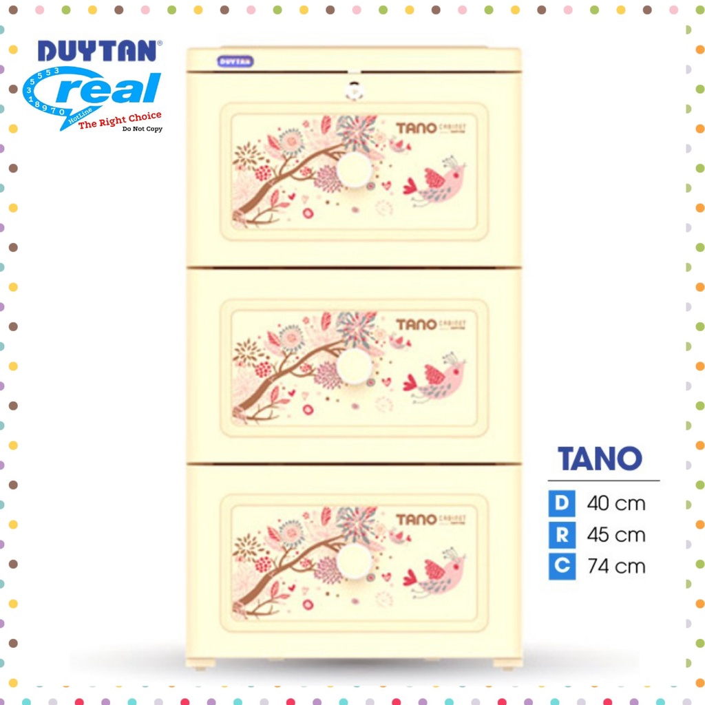 Tủ nhựa duy tân TANO 3 Ngăn Kích thước N40 x R 45 x Cao 74cm