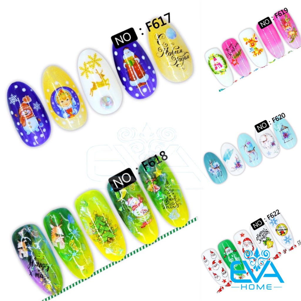 Decal Dán Móng Tay 3D Nail Sticker Hoạ Tiết Trang Trí Noel Giáng Sinh F617